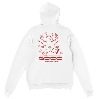 Witte sweater met musclefun design van Zooo Nutrition