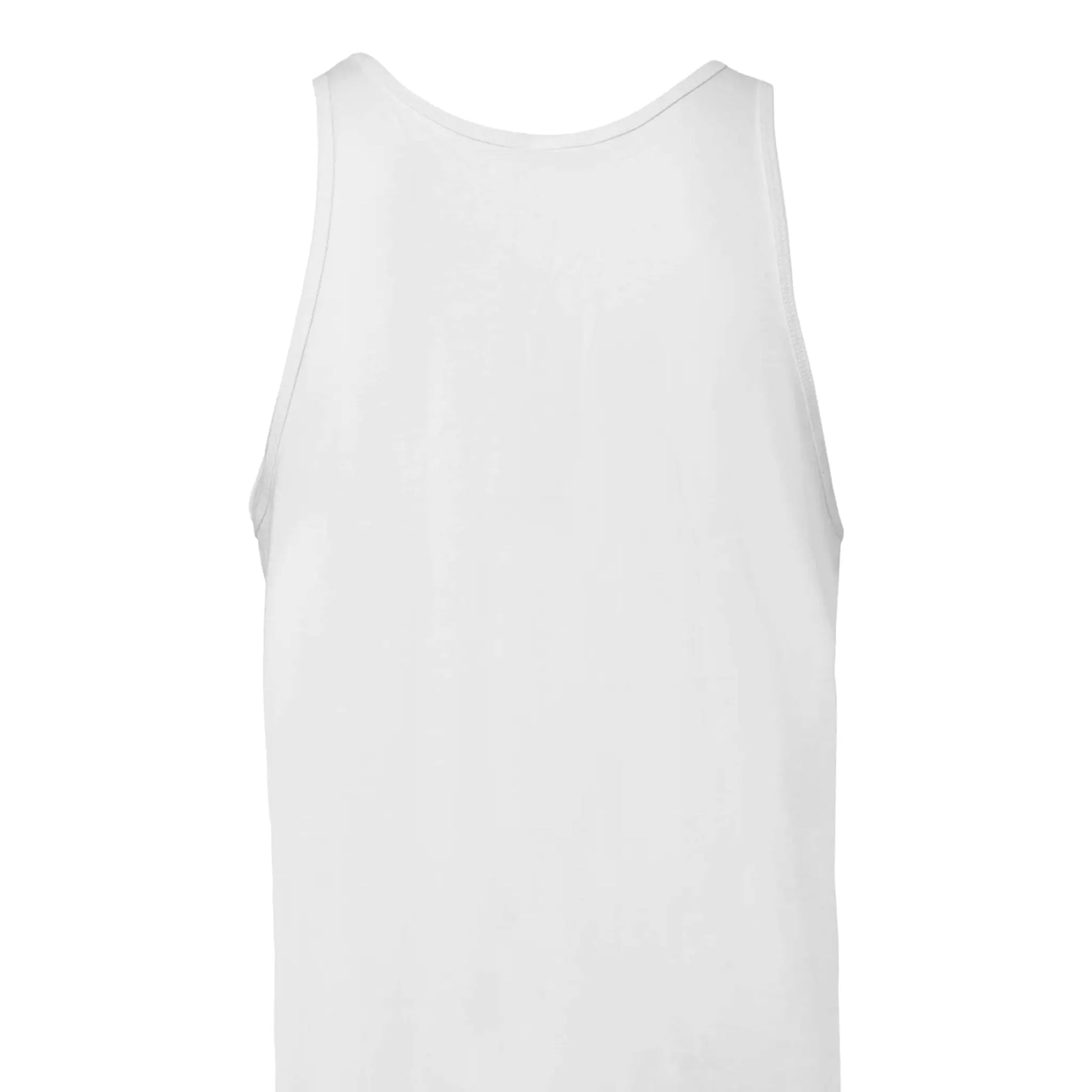 Witte tank top met achterkant Gaintrain design van Zooo Nutrition