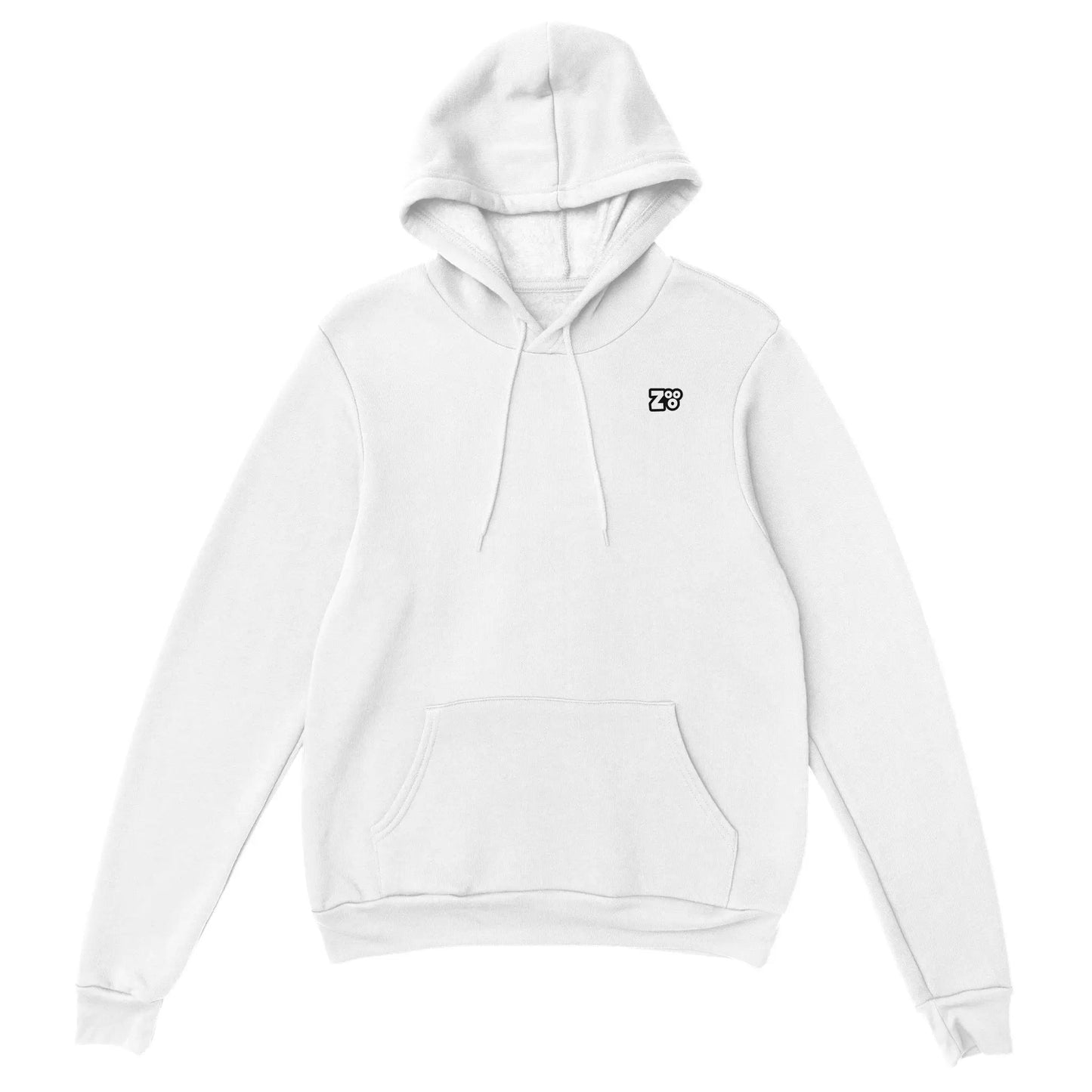 Witte sweater met het Zooo Nutrition Logo op de voorkant