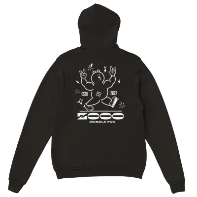 Zwarte sweater met musclefun design van Zooo Nutrition