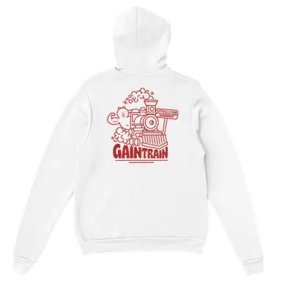 Witte sweater met gaintrain design van Zooo Nutrition