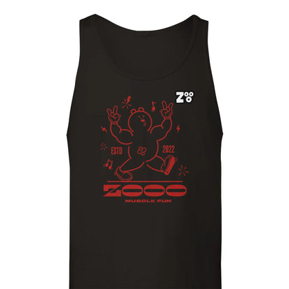 Zwarte tanktop met musclefun design van Zooo Nutrition